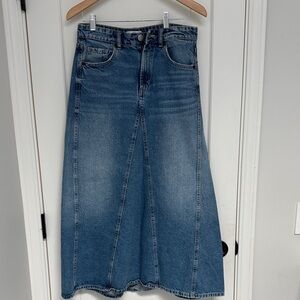 Zara Blue Denim Maxi Skirt